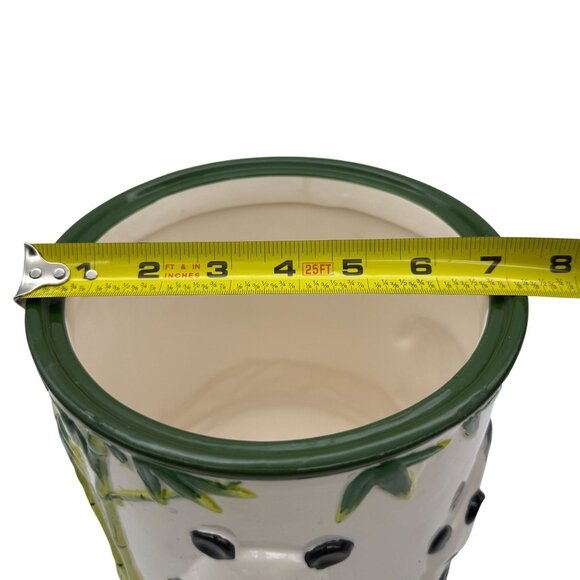 Vtg KMC Japan Panda & Bamboo Ceramic Canister 3D Panda Lid Kitschy Decor 11 Inch - Picture 15 of 16